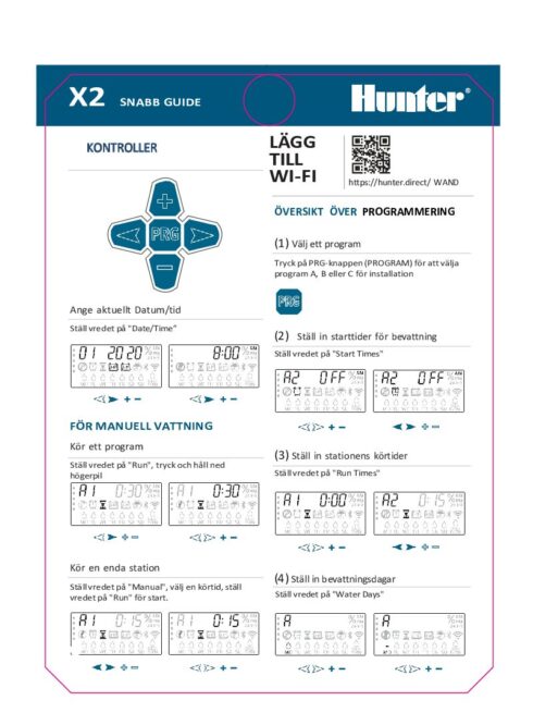 Hunter X2 snabbguide