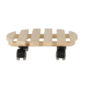 Blomvagn trä obehandlad, rund